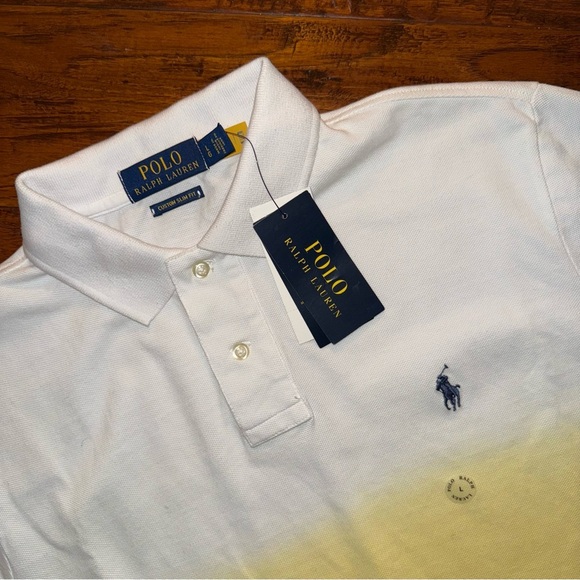 Polo Ralph Lauren Custom Slim Fit Dip Dyed Mesh Polo Shirt - Picture 3 of 9